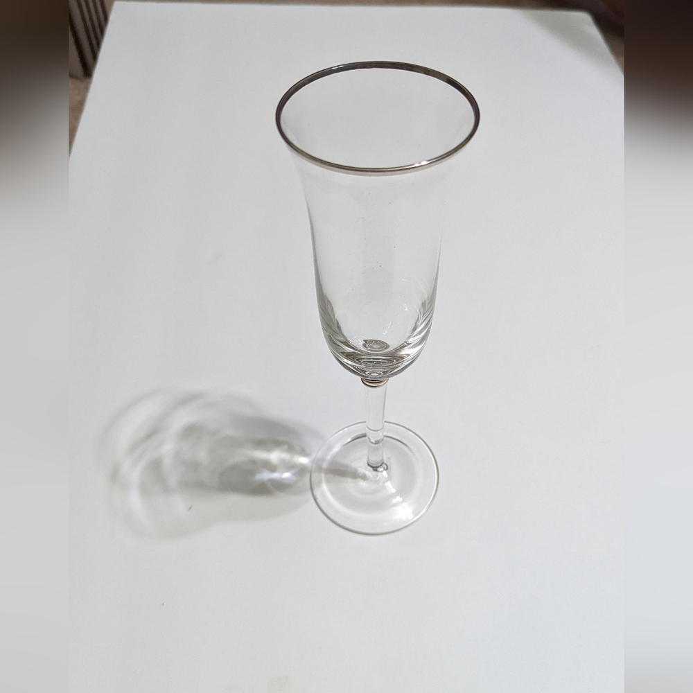 LTD Champagne Flutes with White Gold Accents